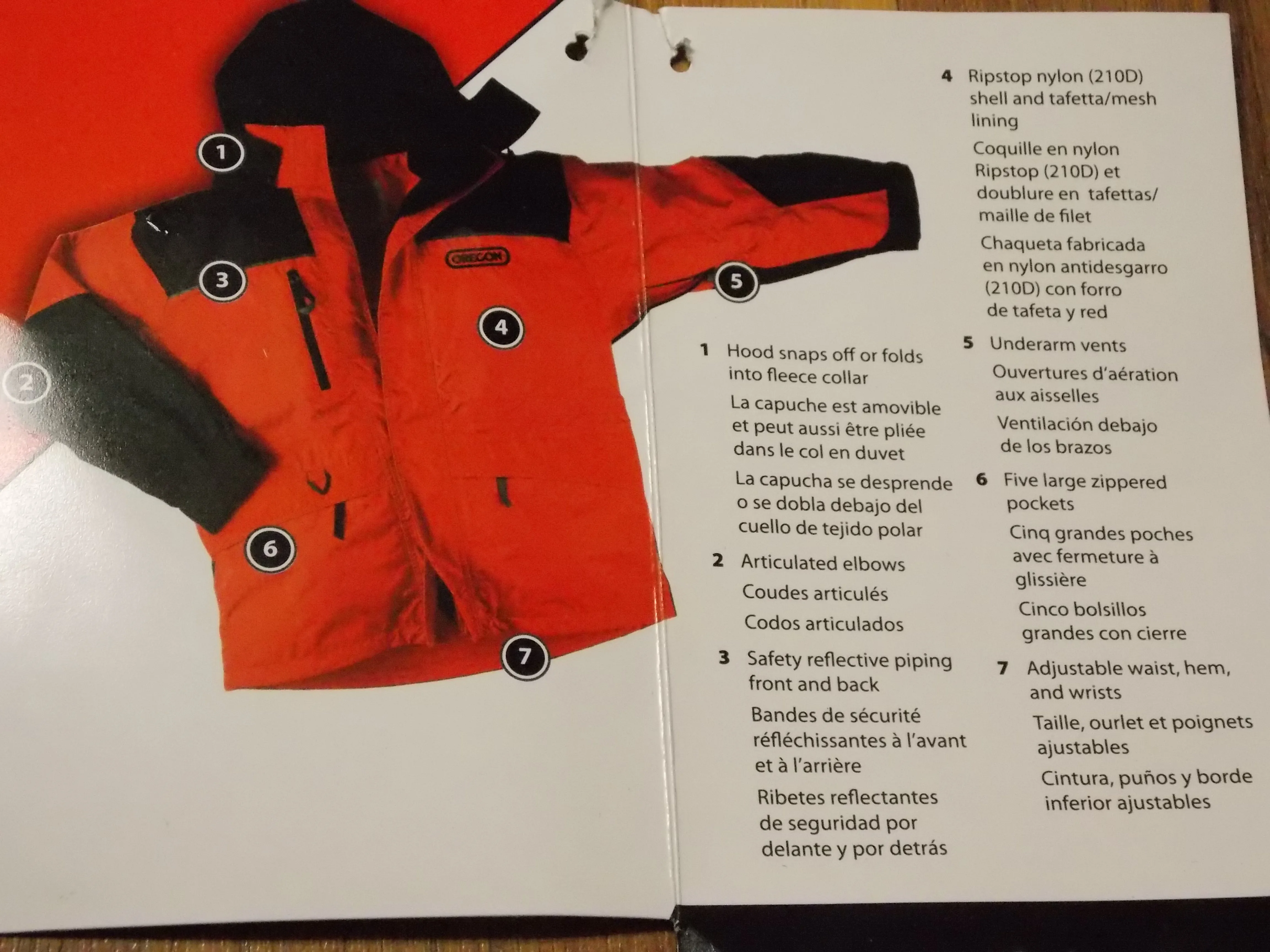 538539M Oregon® brand Rain Jacket with pockets   reflective