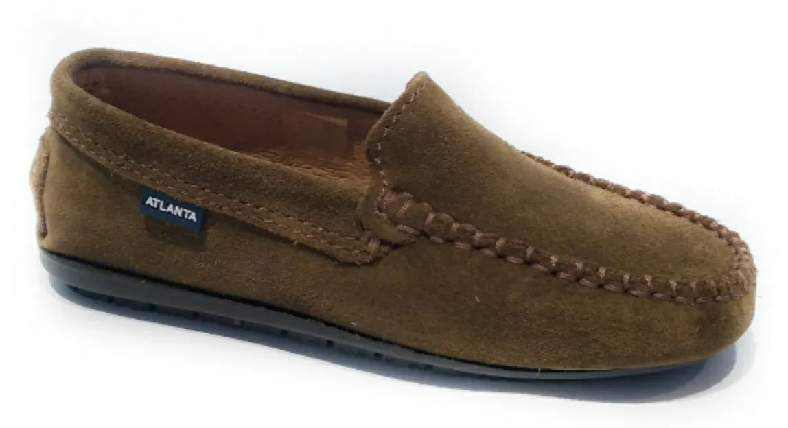 Altanta Mocassin Camel Suede Leather Loafer