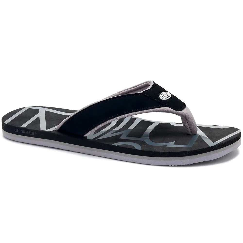 Animal Bazil Logo Flip Flops  - Black