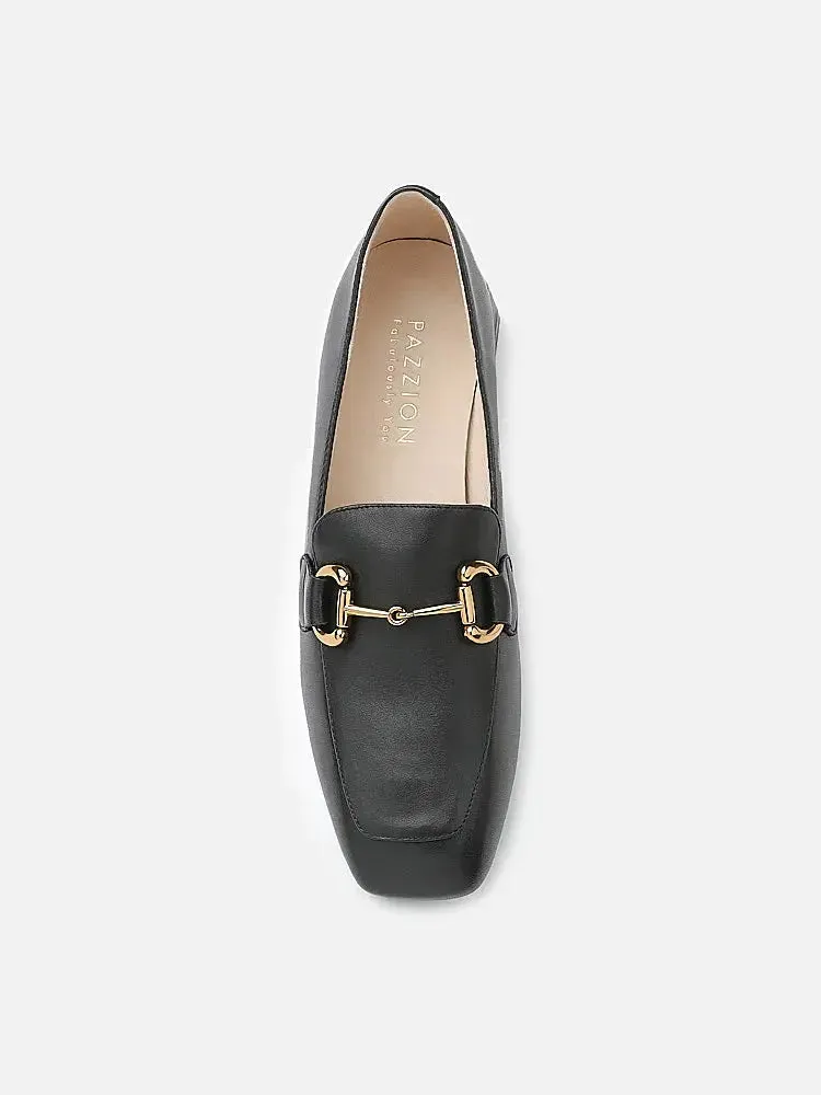 Arwen Classic Metal Buckle Leather Loafers
