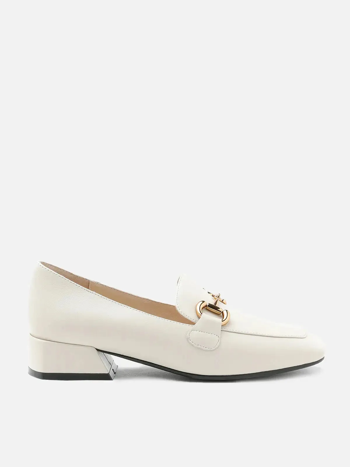 Arwen Classic Metal Buckle Leather Loafers