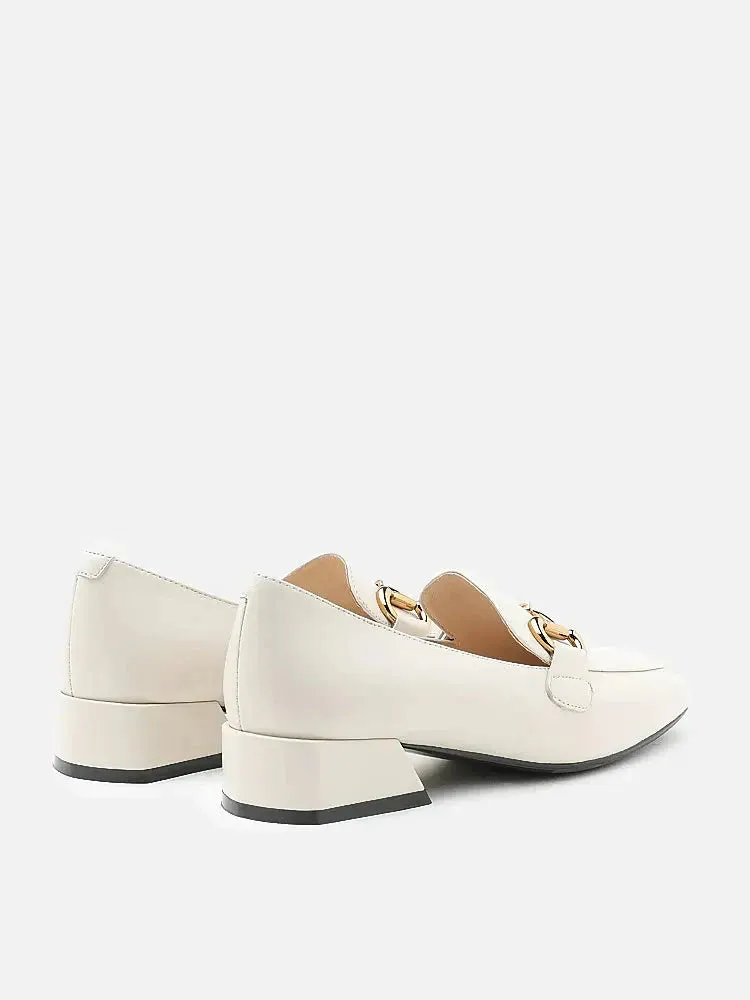 Arwen Classic Metal Buckle Leather Loafers