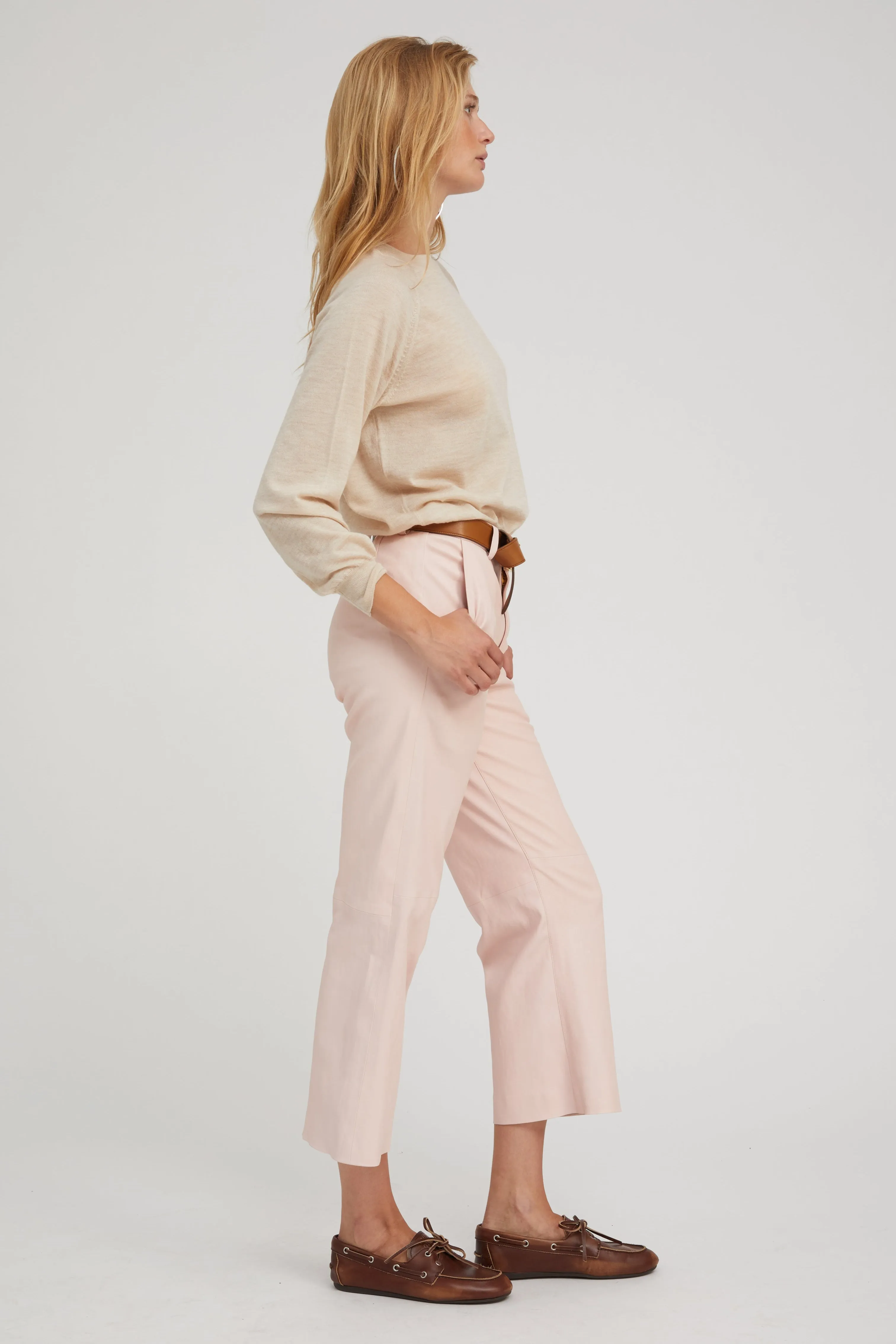Ballet Leather Cropped Trousers