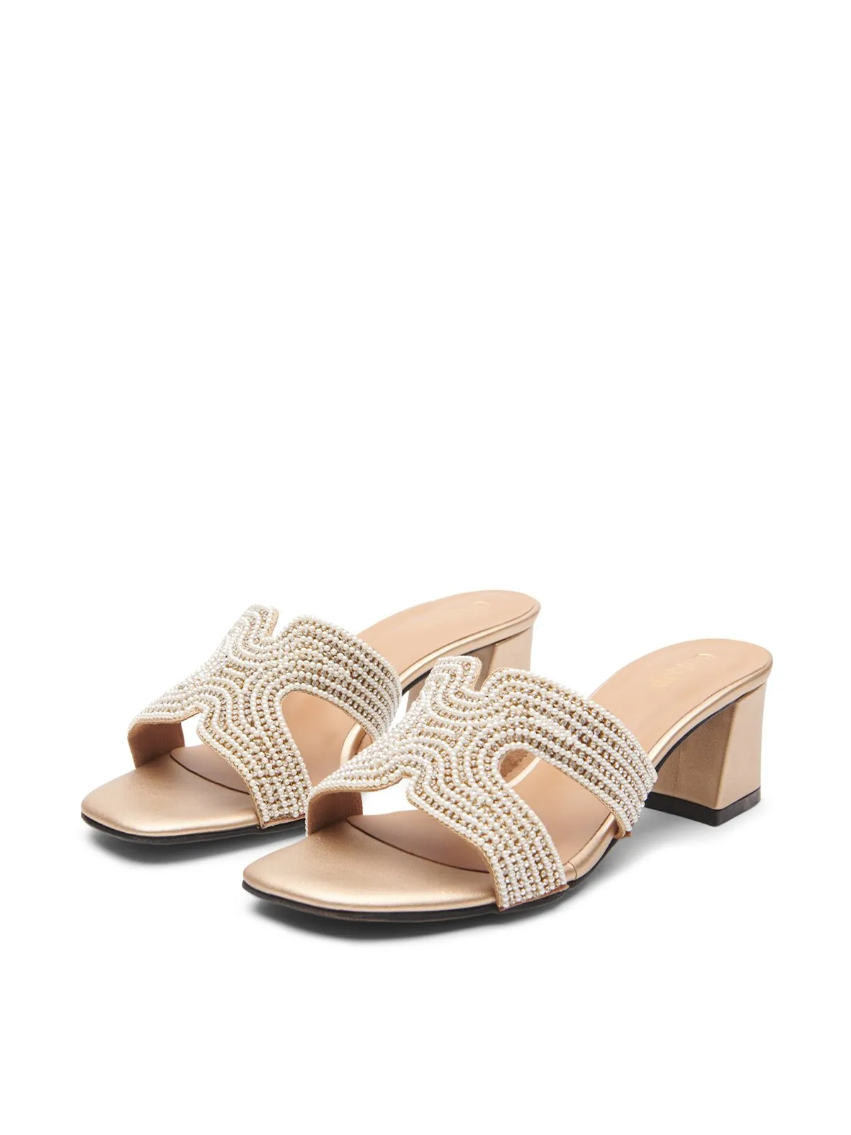 Beaded Block Heels