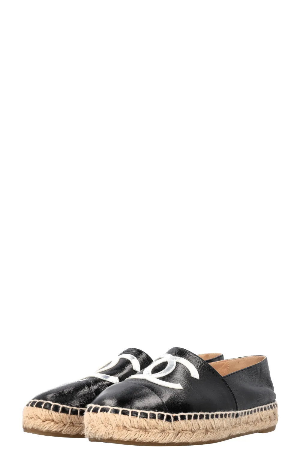 CHANEL CC Espadrilles Leather Black