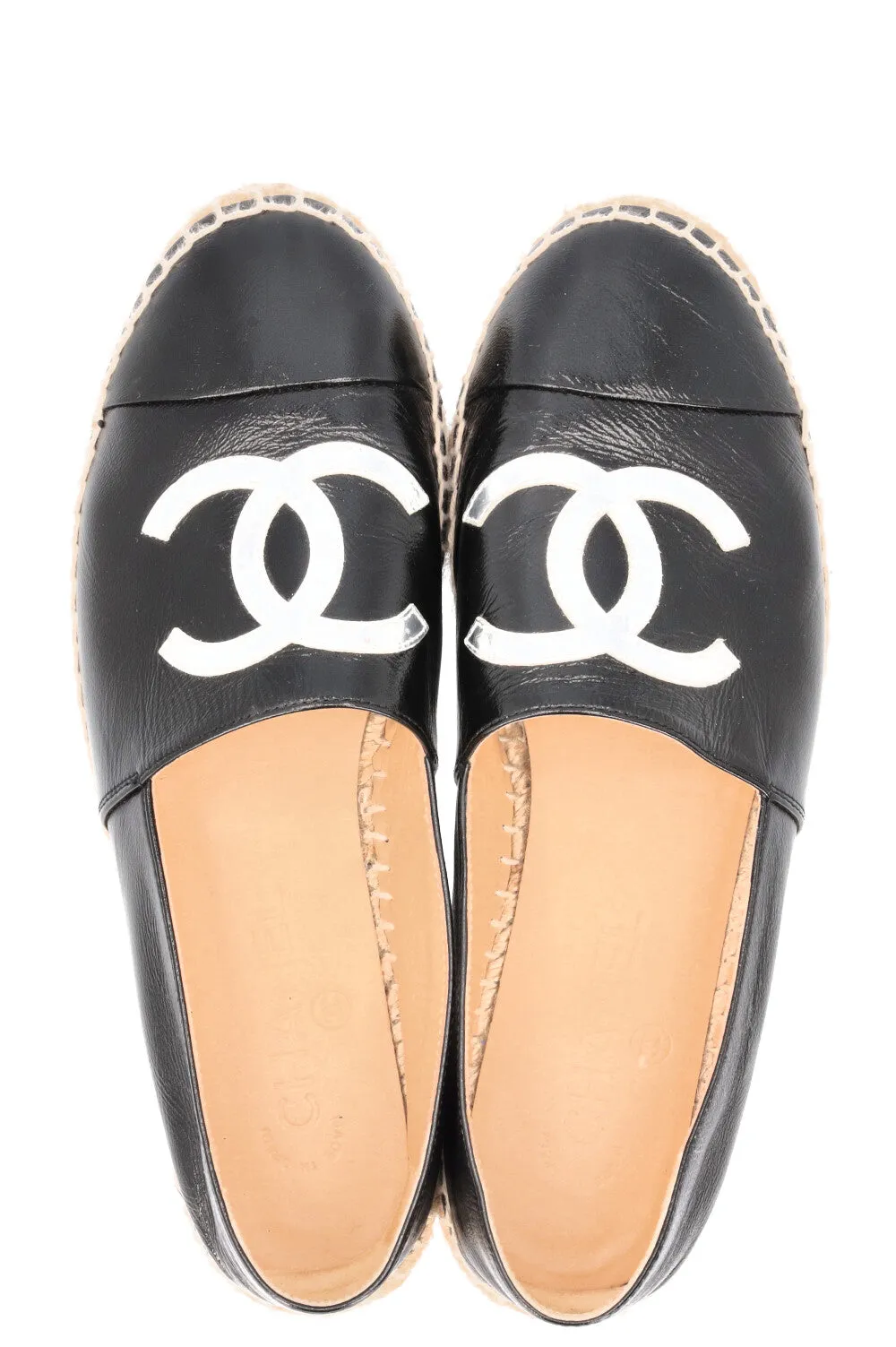 CHANEL CC Espadrilles Leather Black