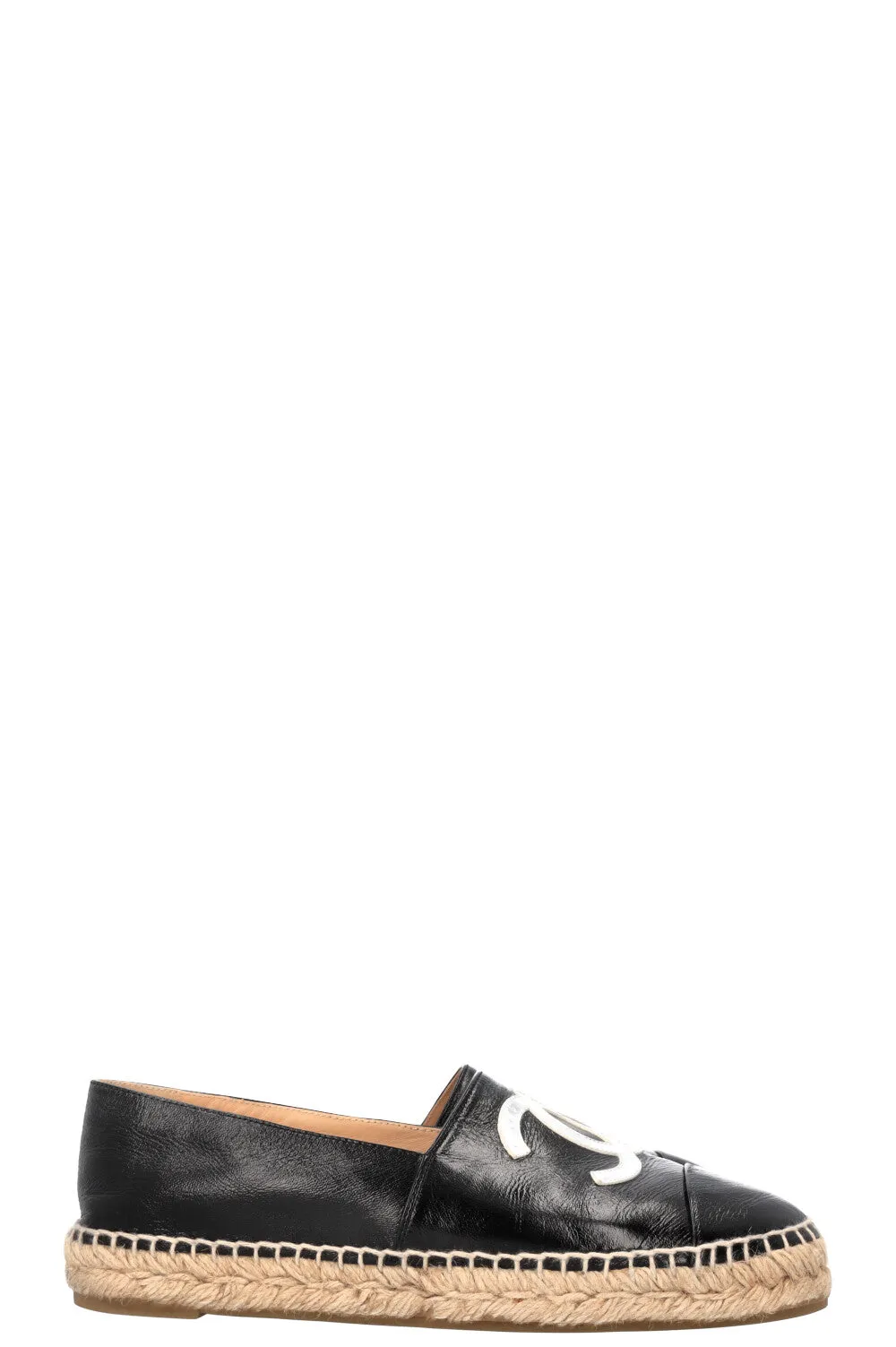 CHANEL CC Espadrilles Leather Black