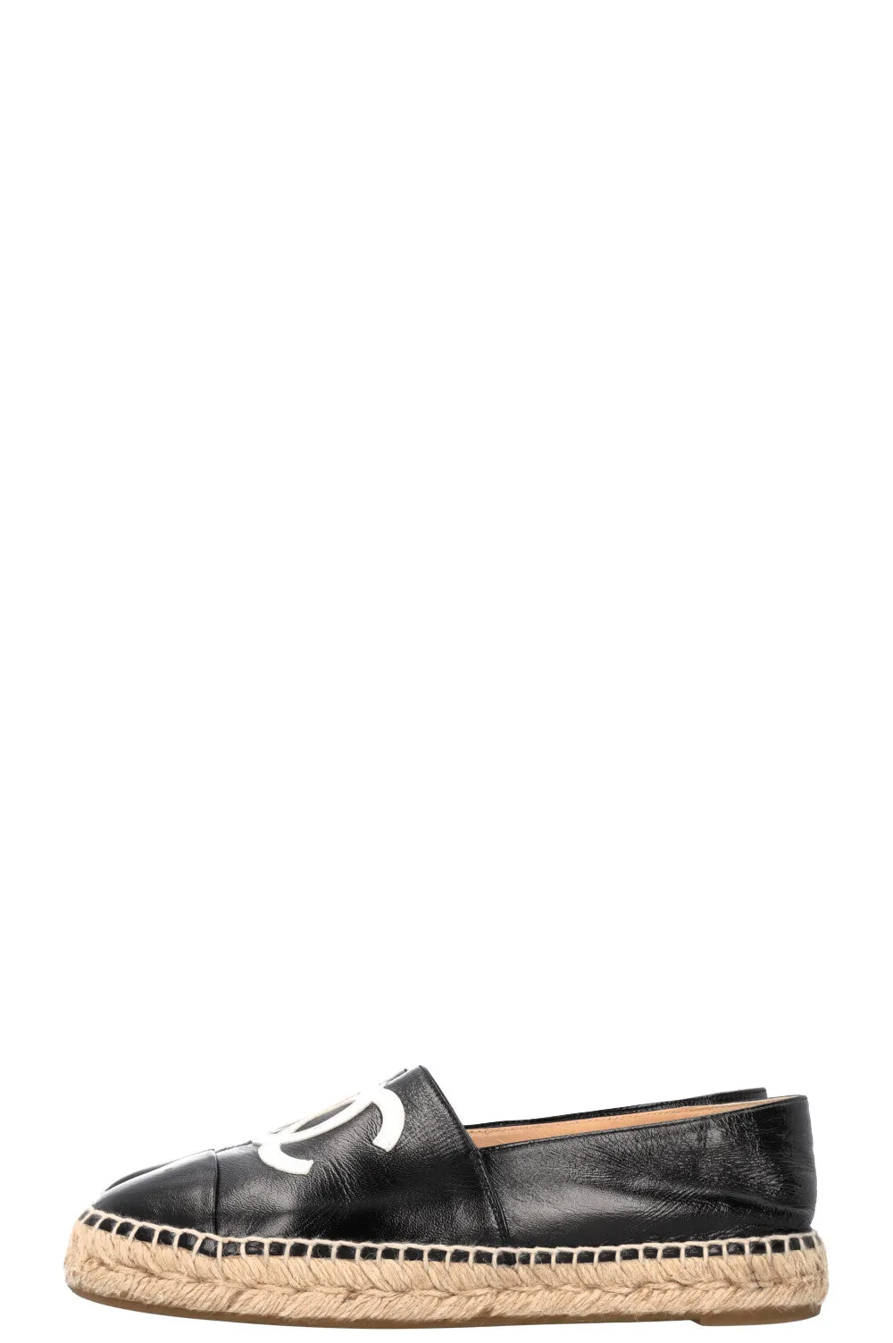 CHANEL CC Espadrilles Leather Black