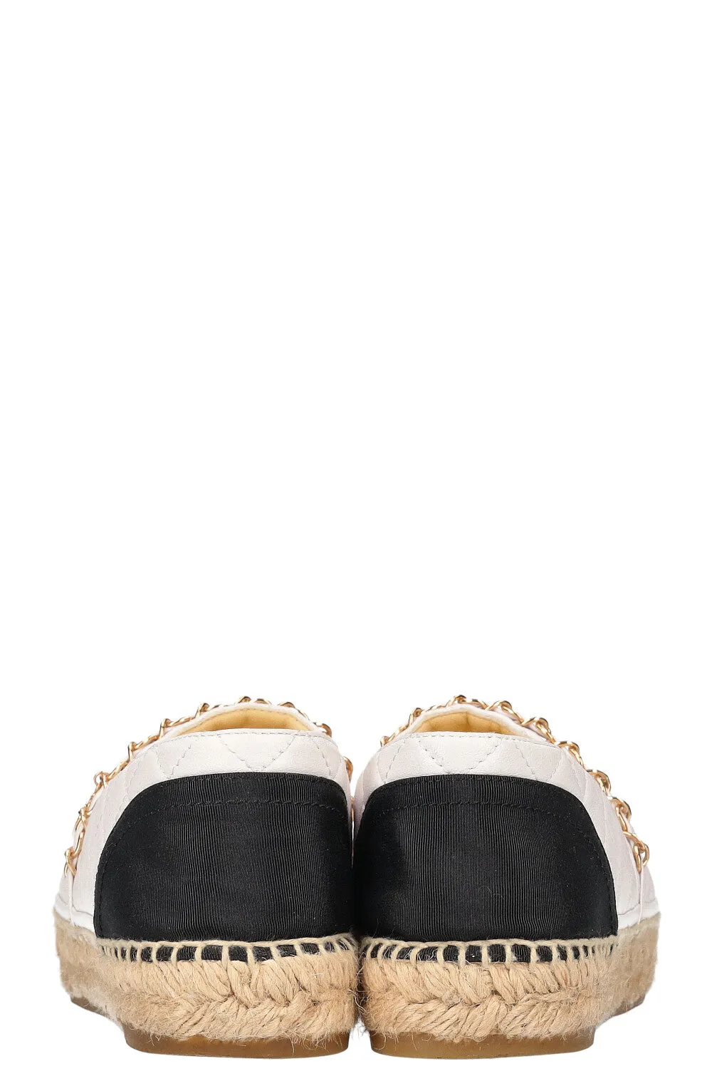 CHANEL Chain Espadrilles White
