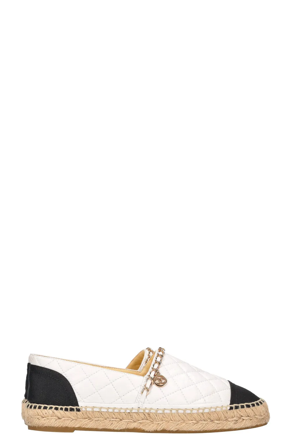 CHANEL Chain Espadrilles White