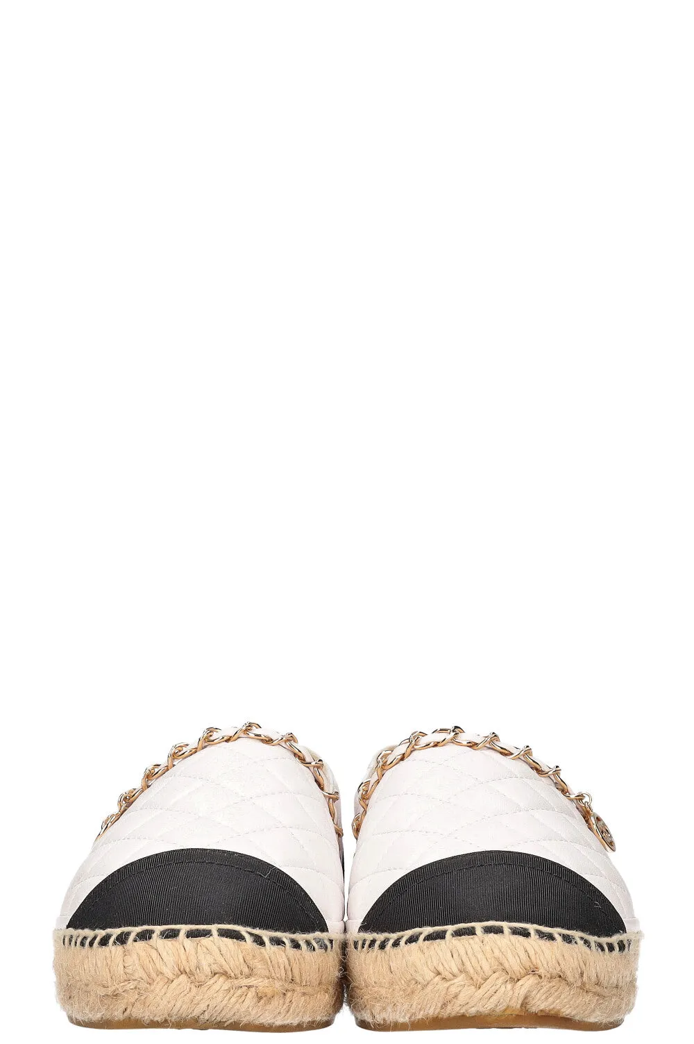 CHANEL Chain Espadrilles White
