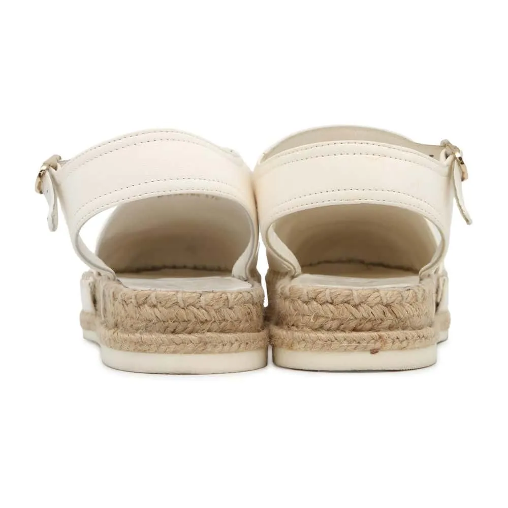 Chanel Espadrilles Sandals White/Black G36184 Leather Size 37C