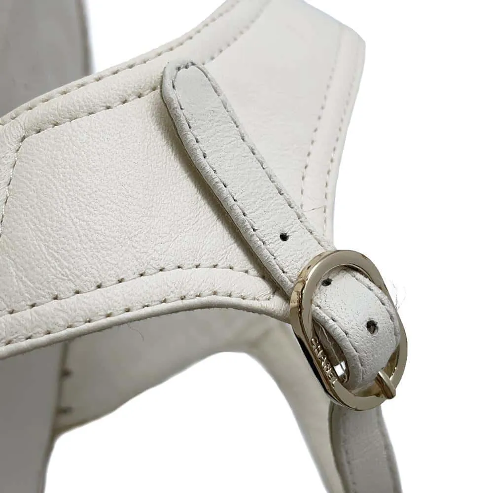 Chanel Espadrilles Sandals White/Black G36184 Leather Size 37C