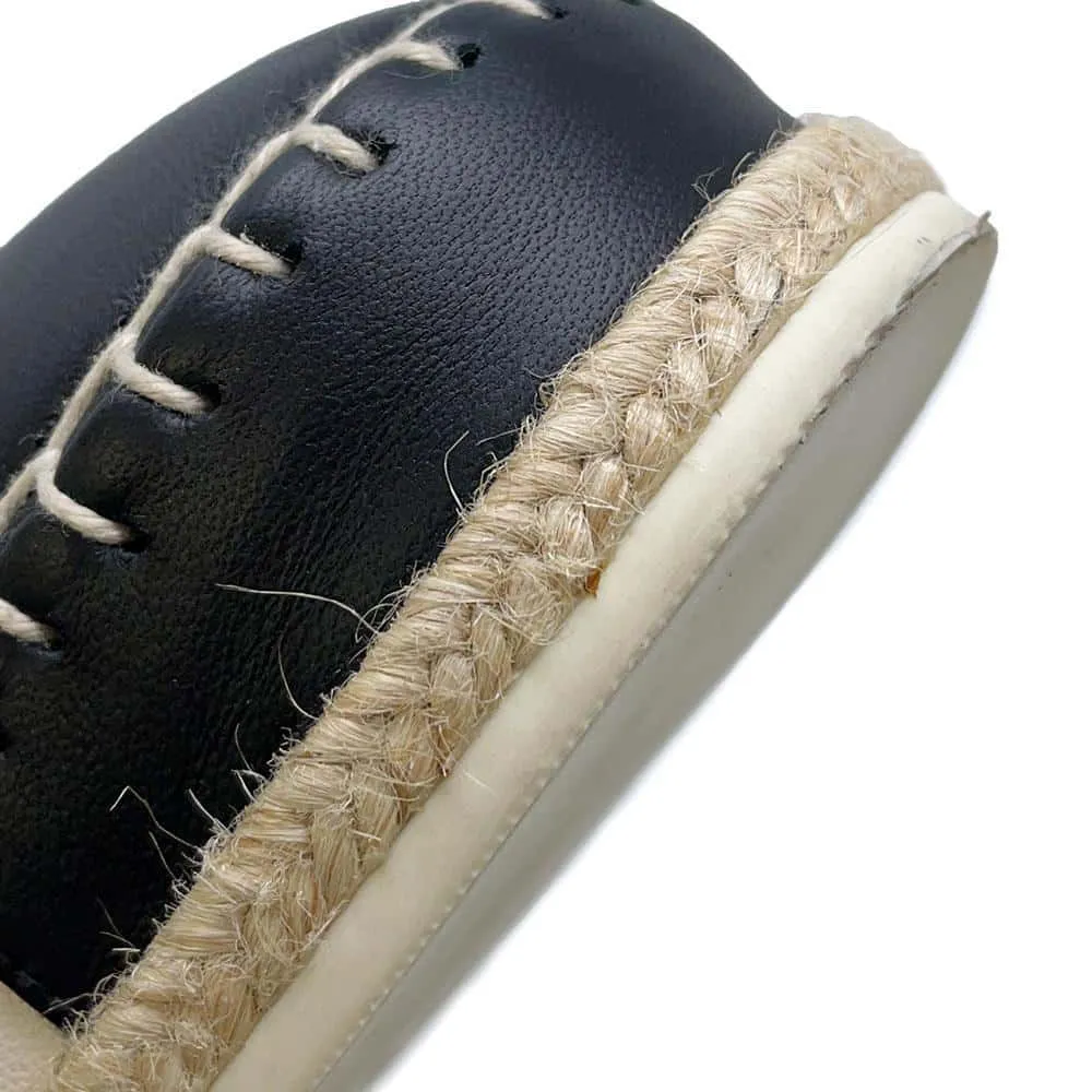 Chanel Espadrilles Sandals White/Black G36184 Leather Size 37C