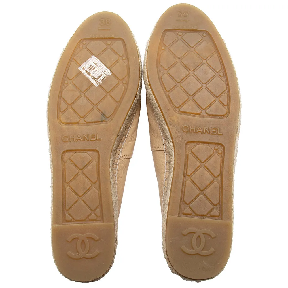 Chanel Lambskin CC Espadrilles - Size 8 / 38 (SHF-21335)