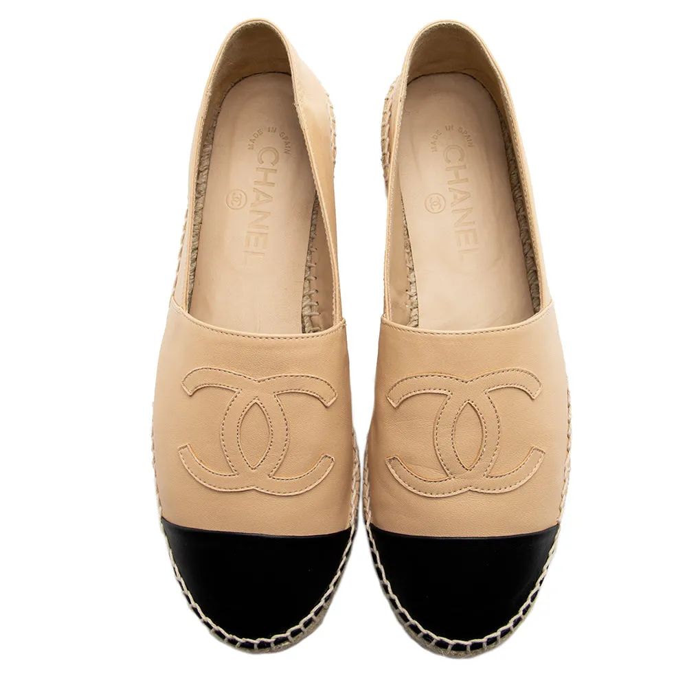 Chanel Lambskin CC Espadrilles - Size 9 / 39 (SHF-21440)