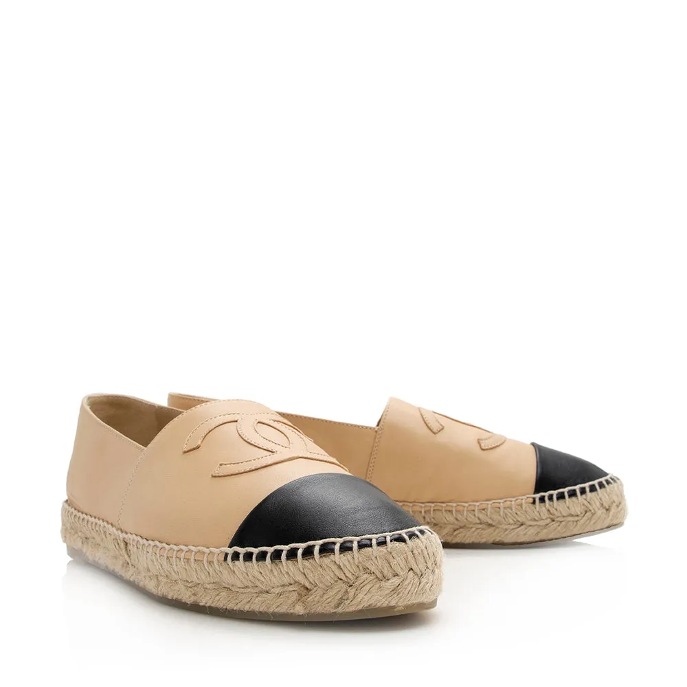 Chanel Lambskin CC Espadrilles - Size 9 / 39 (SHF-21440)