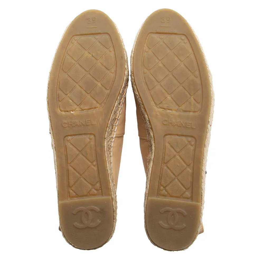 Chanel Lambskin CC Espadrilles - Size 9 / 39 (SHF-21440)