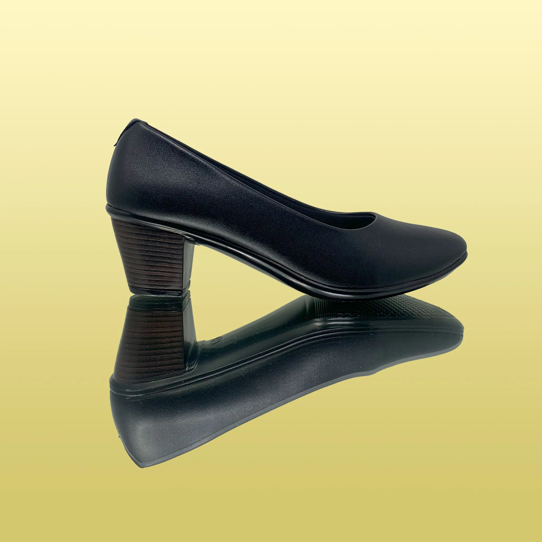 Classic Black Block Heel Pumps
