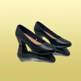 Classic Black Block Heel Pumps