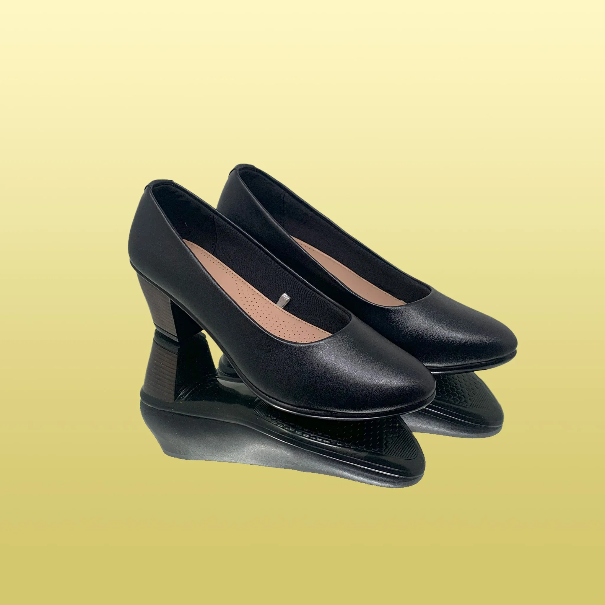 Classic Black Block Heel Pumps