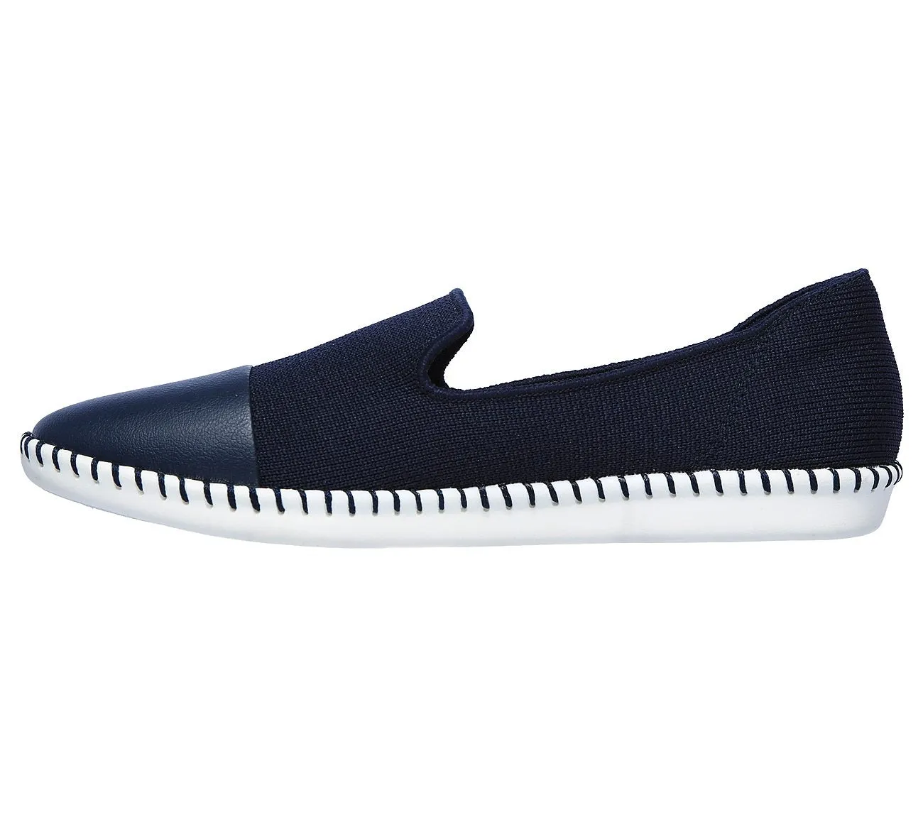 Cleo Stitch158055 Navy Skechers Slip On Flat