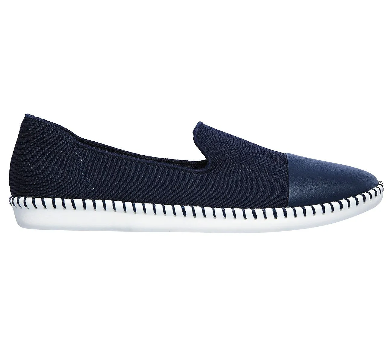 Cleo Stitch158055 Navy Skechers Slip On Flat