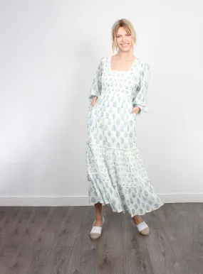 DG Emma Maxi Dress in Vintage White & Blue