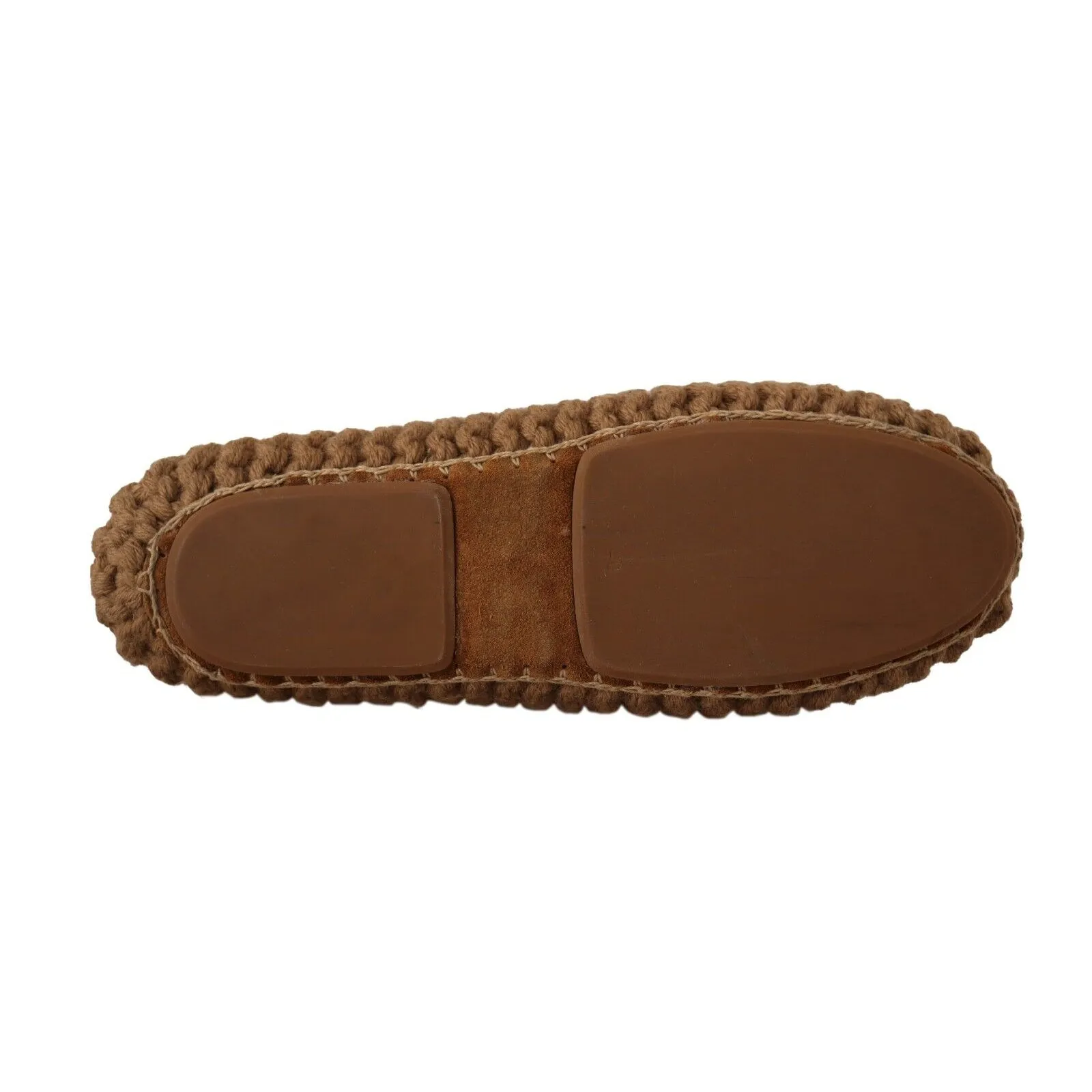 Dolce & Gabbana Elegant Wool Knit Ballerina Flats in Brown