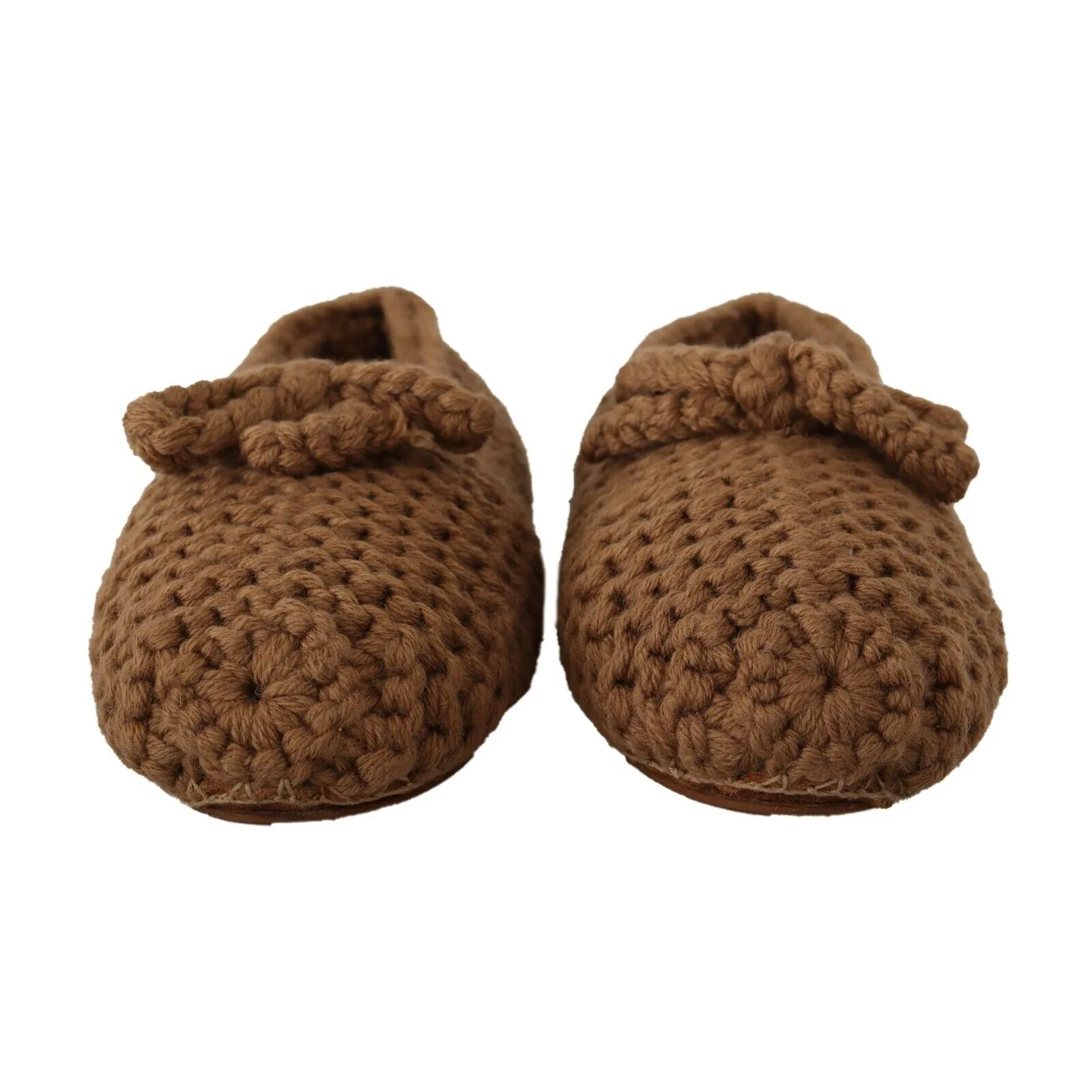 Dolce & Gabbana Elegant Wool Knit Ballerina Flats in Brown