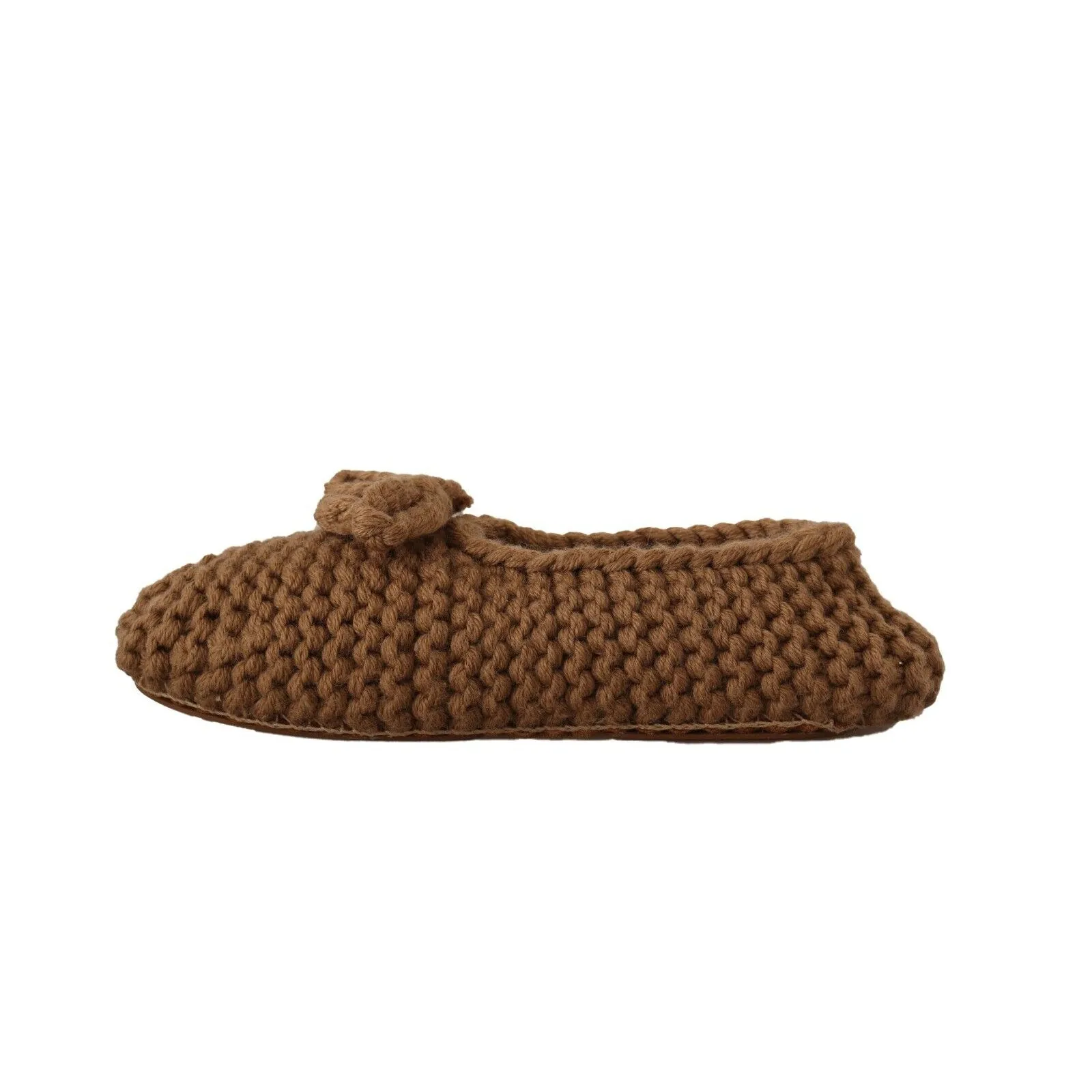 Dolce & Gabbana Elegant Wool Knit Ballerina Flats in Brown