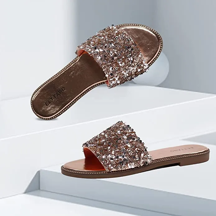 Encrusted Silver Sparkle Fashion Sandals