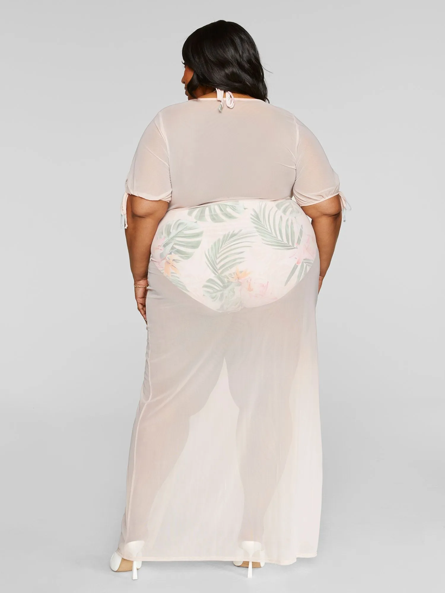 Fashion To Figure - Leni Mesh Tie Front Cover-up