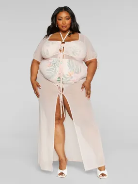 Fashion To Figure - Leni Mesh Tie Front Cover-up