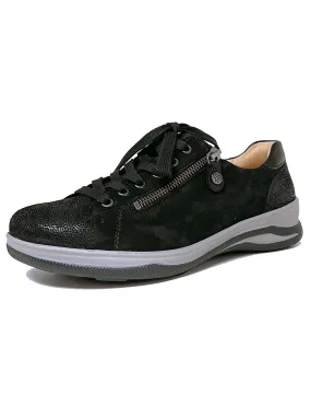 FIDELIO 386103 HALEY LACE ZIP SHOE - BLACK CIRCUIT SUEDE