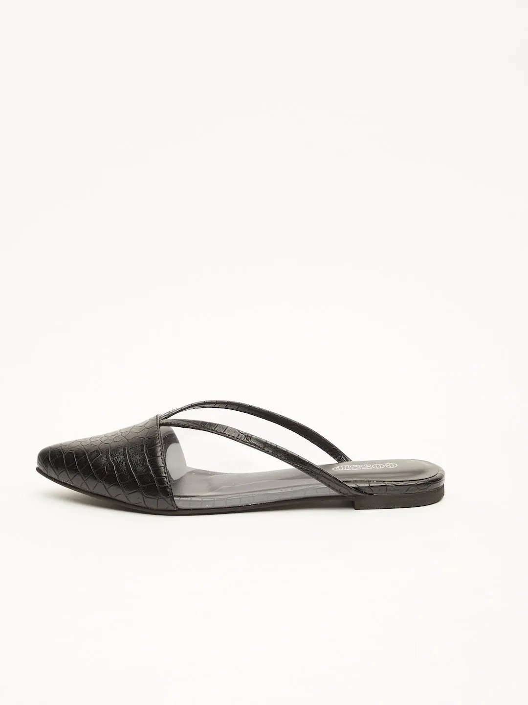 GOSSIP WOMENS BLACK MULES