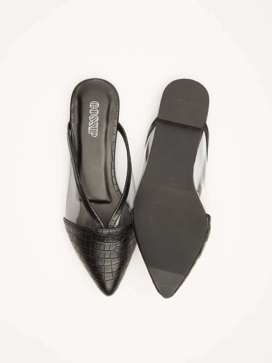 GOSSIP WOMENS BLACK MULES