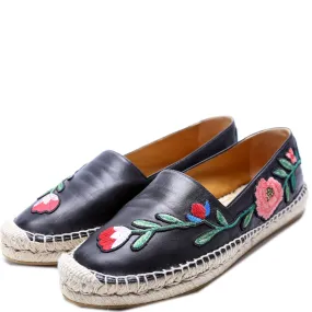 Gucci Flower Embroidered Espadrilles Size 39.5