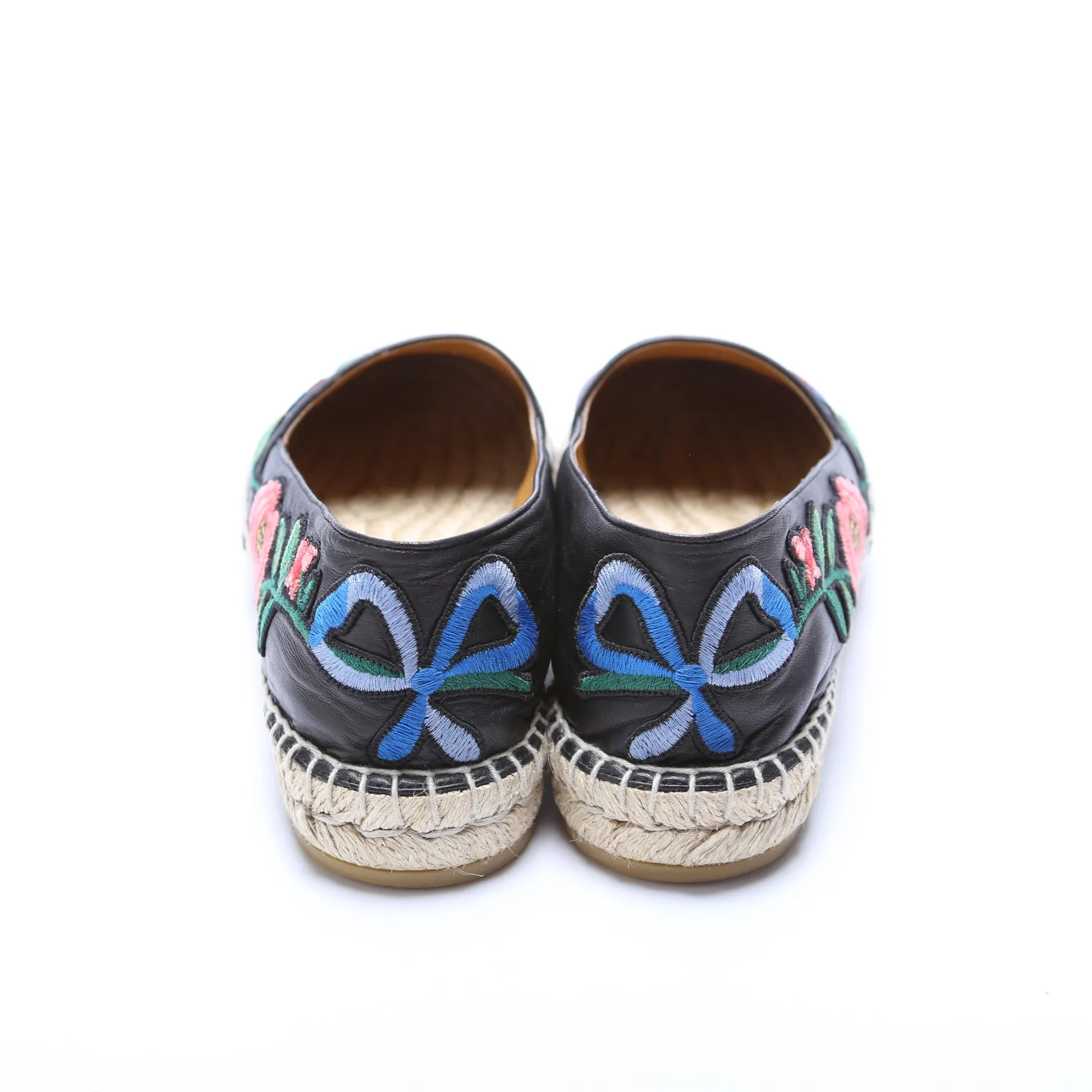 Gucci Flower Embroidered Espadrilles Size 39.5