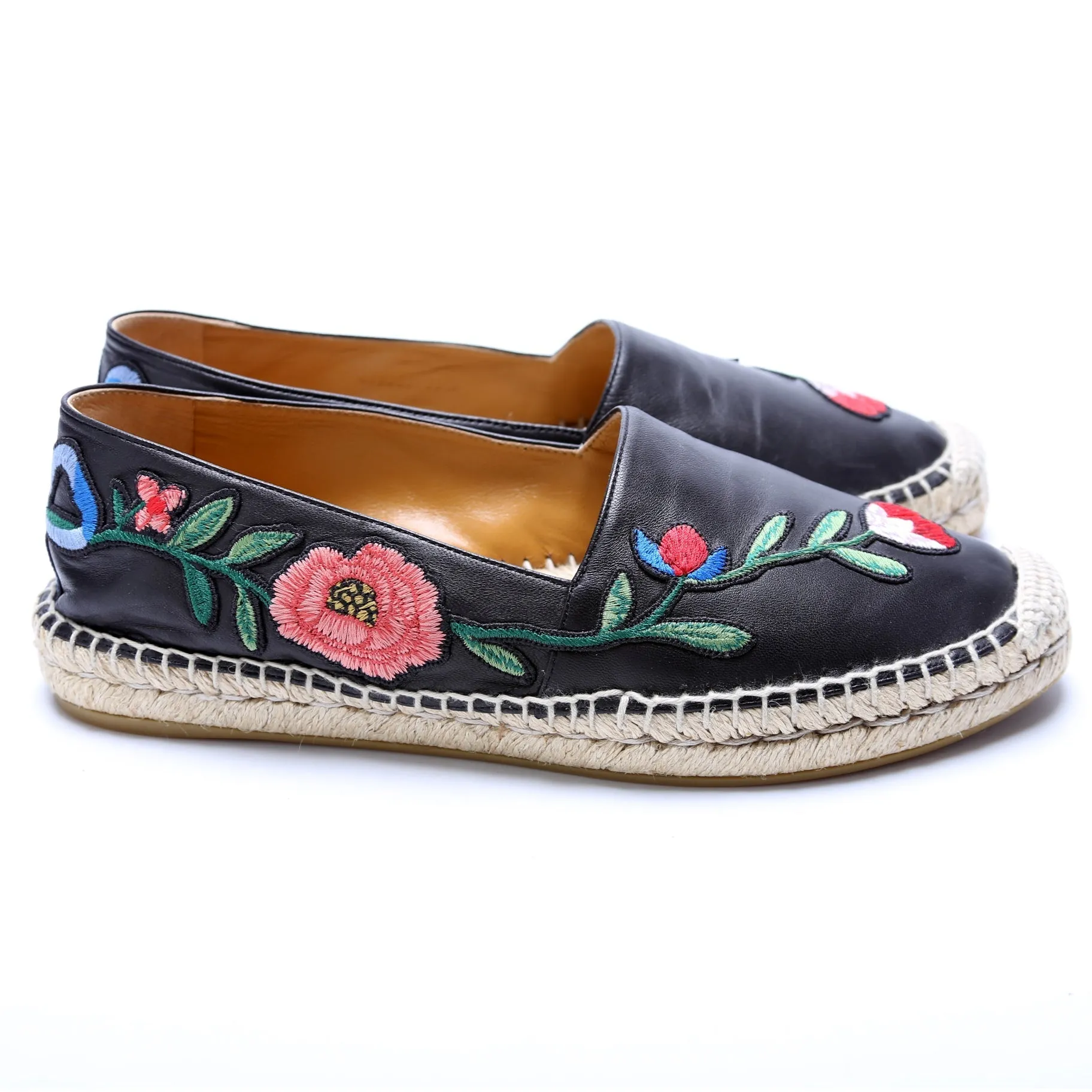 Gucci Flower Embroidered Espadrilles Size 39.5