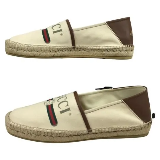Gucci Men’s Espadrilles Shoes Print Logo Vintage Sz 9
