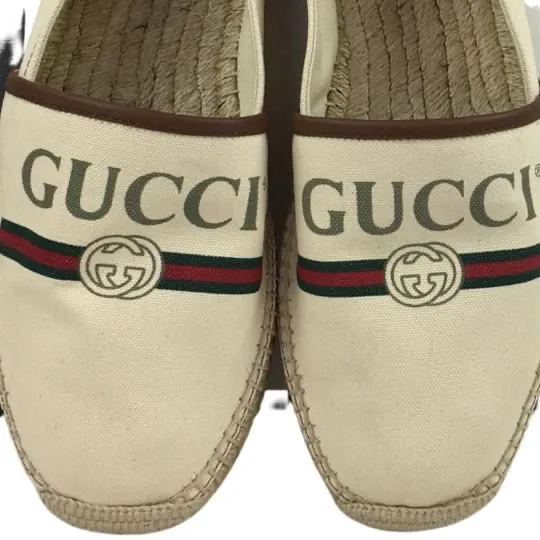 Gucci Men’s Espadrilles Shoes Print Logo Vintage Sz 9