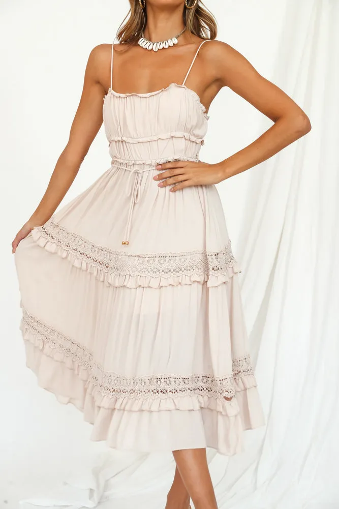 I See You Midi Dress Beige