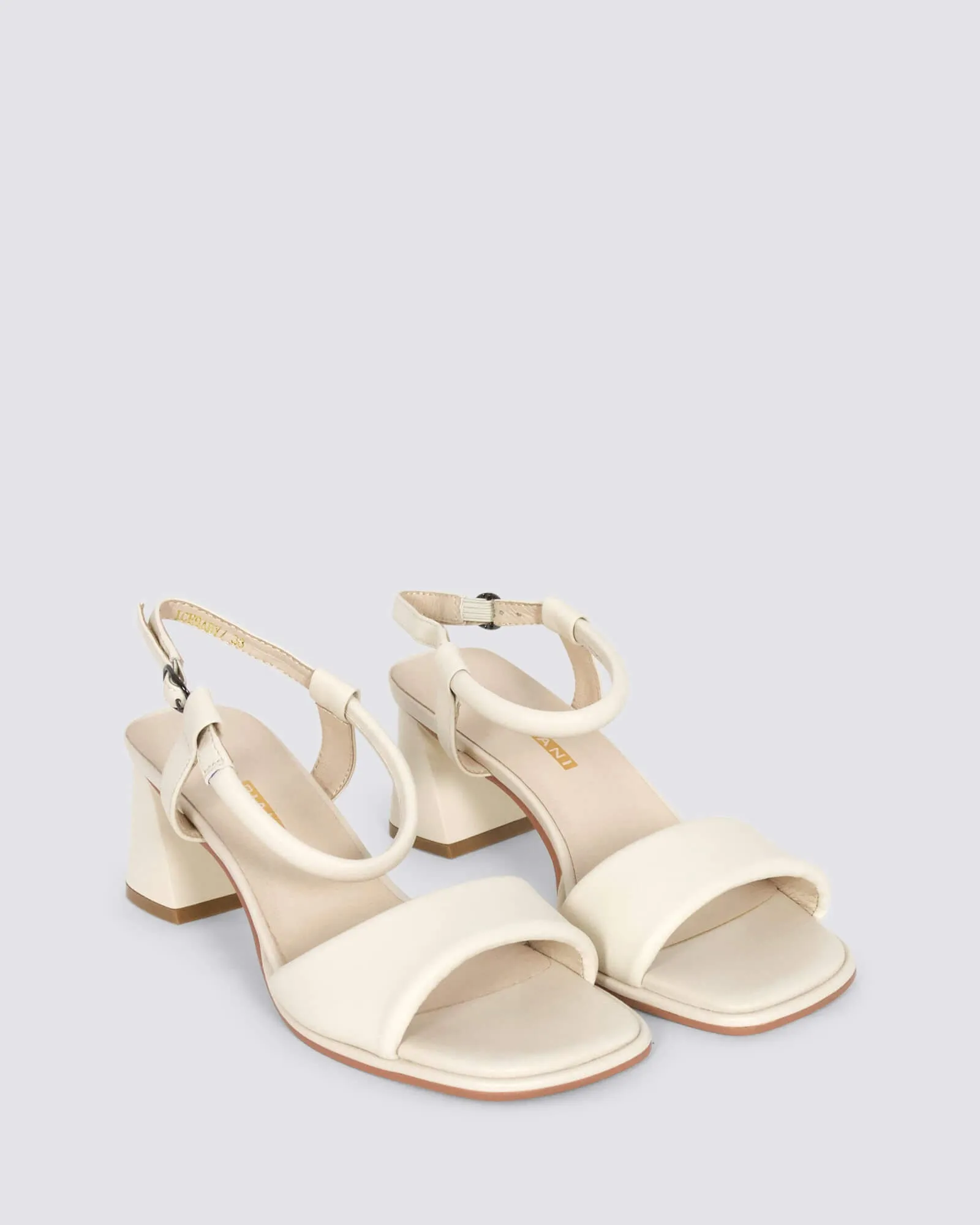ICEBABY BLOCK HEELS ALMOND LEATHER