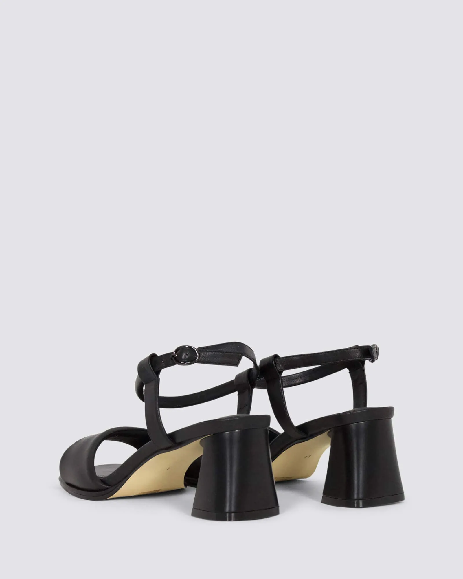 ICEBABY BLOCK HEELS BLACK LEATHER