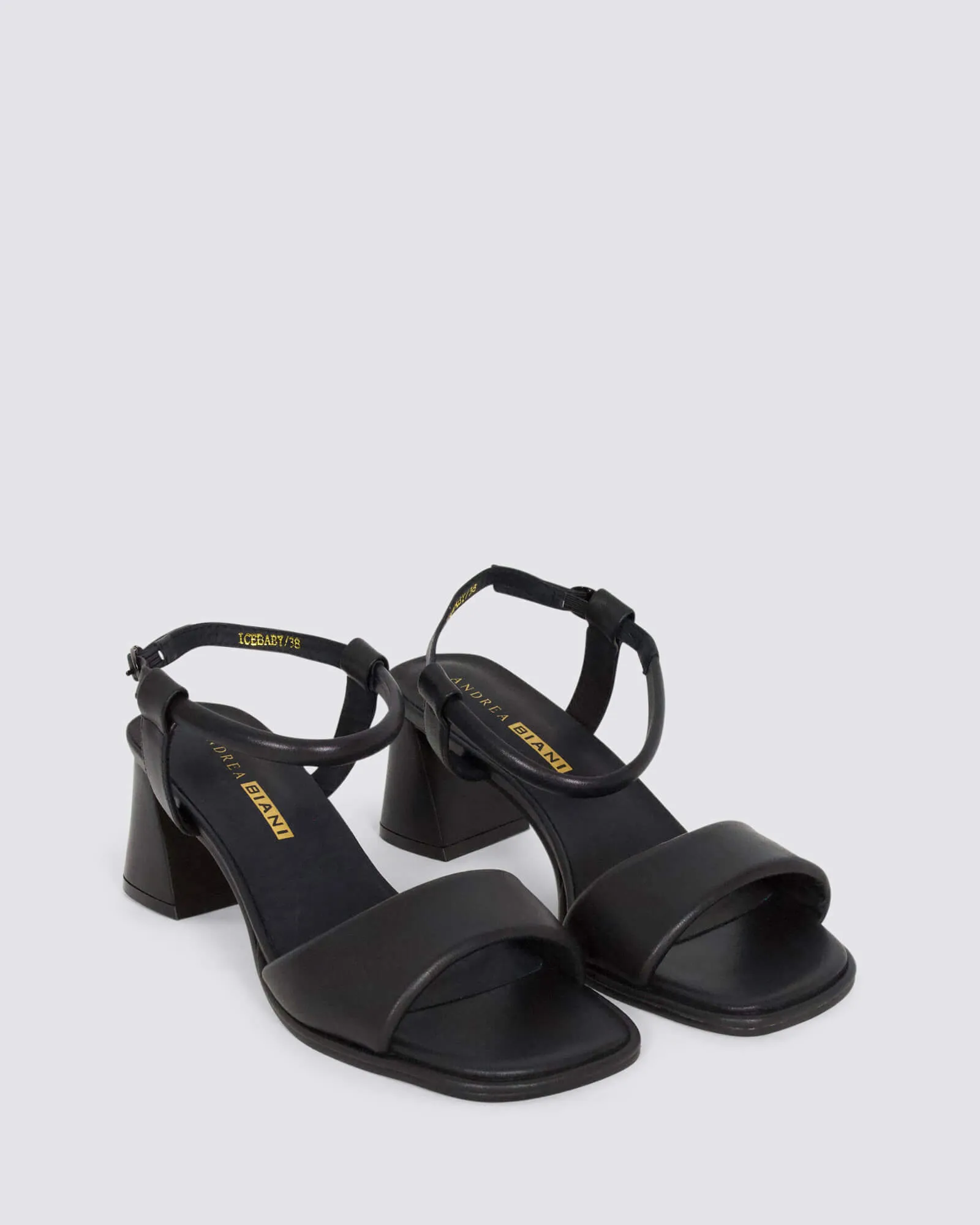 ICEBABY BLOCK HEELS BLACK LEATHER