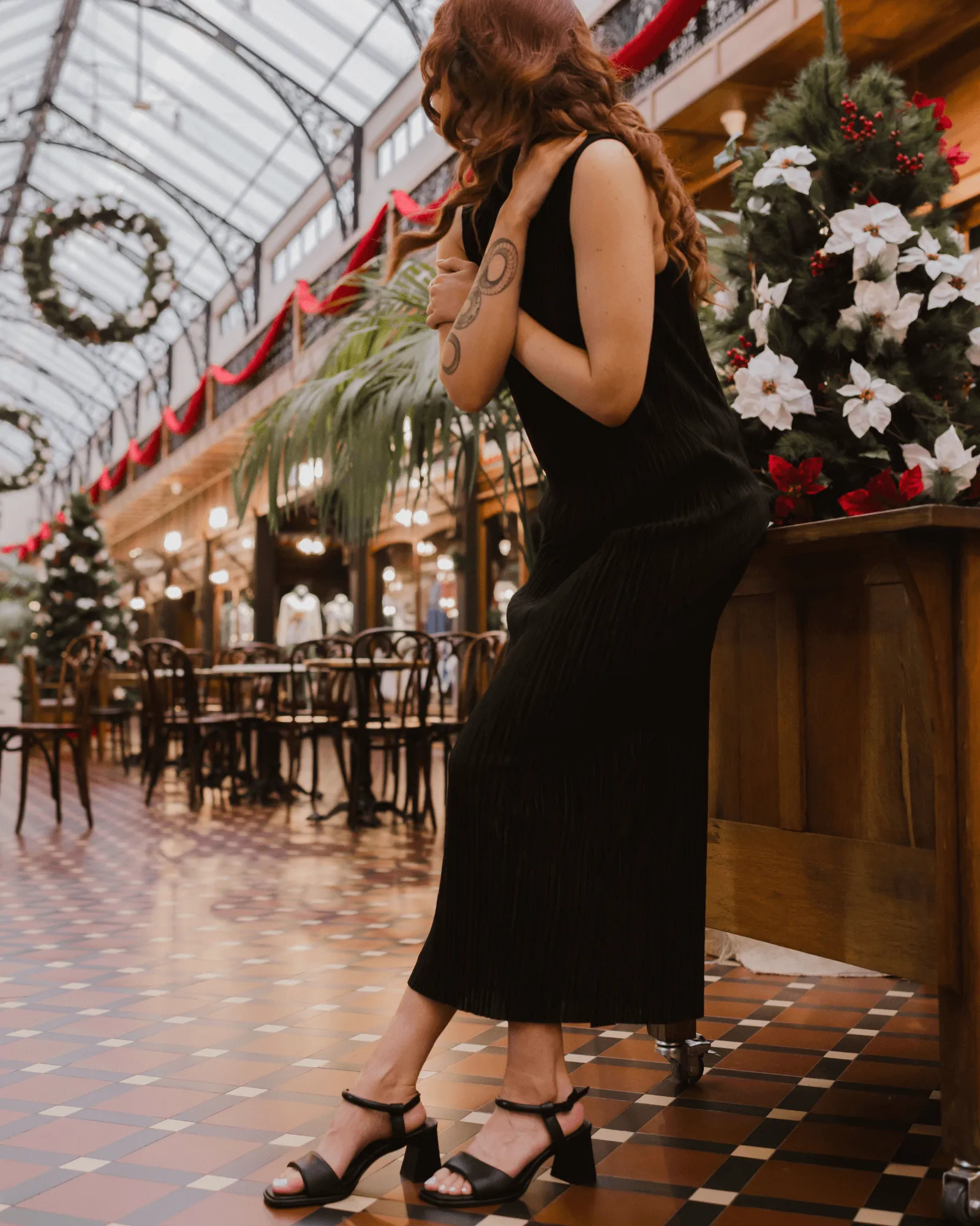 ICEBABY BLOCK HEELS BLACK LEATHER