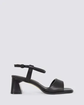 ICEBABY BLOCK HEELS BLACK LEATHER