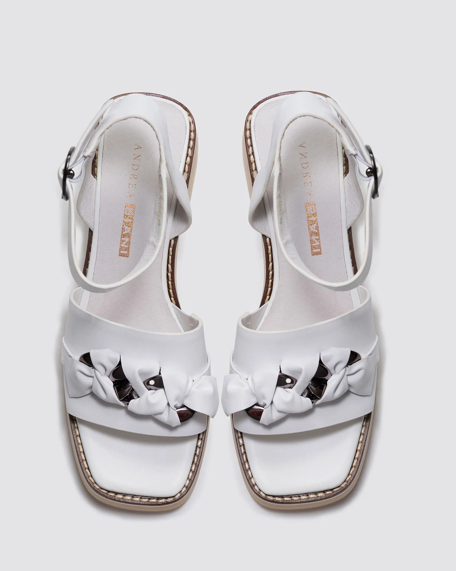 IMAGINE PLATFORM SANDALS WHITE LEATHER