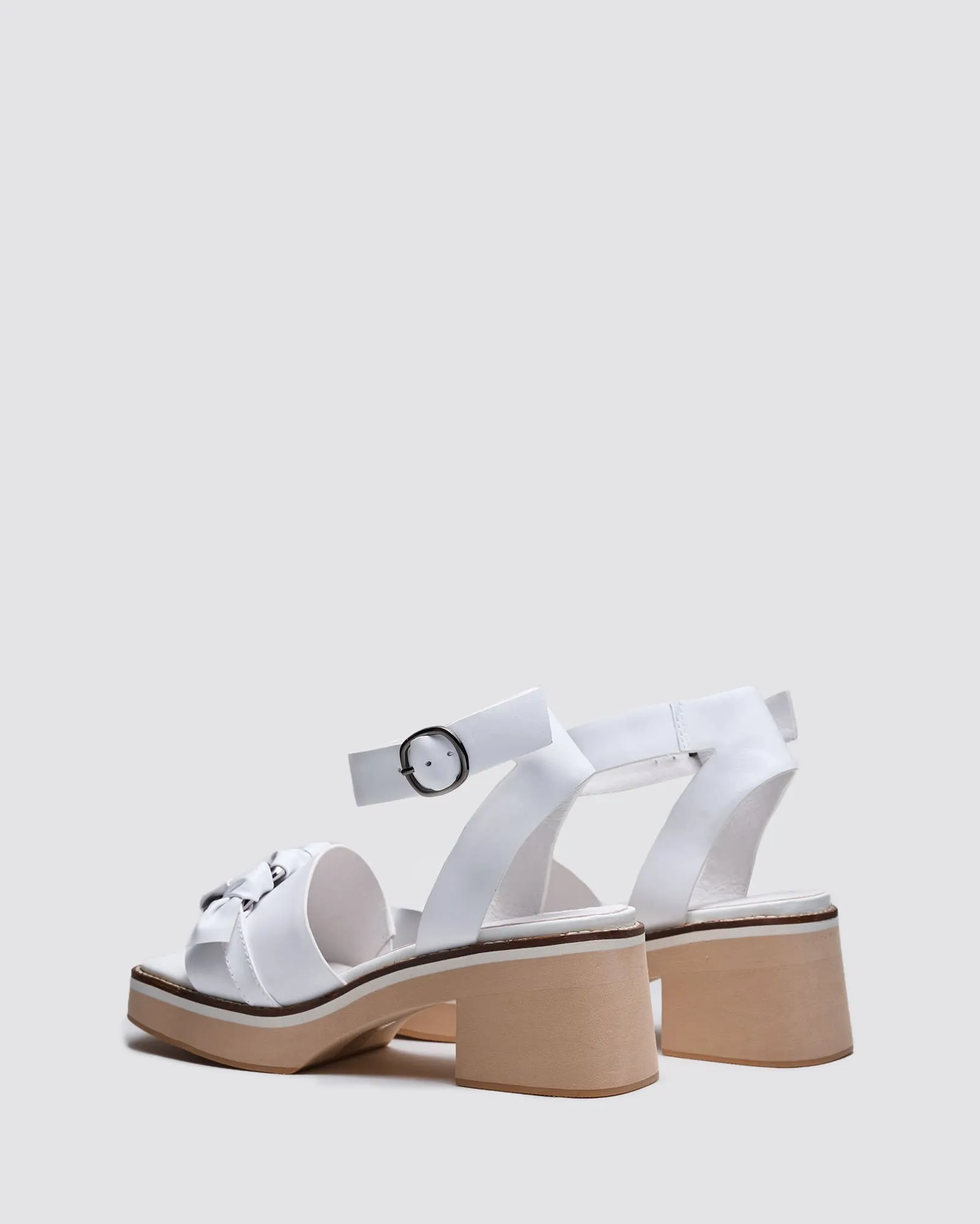 IMAGINE PLATFORM SANDALS WHITE LEATHER
